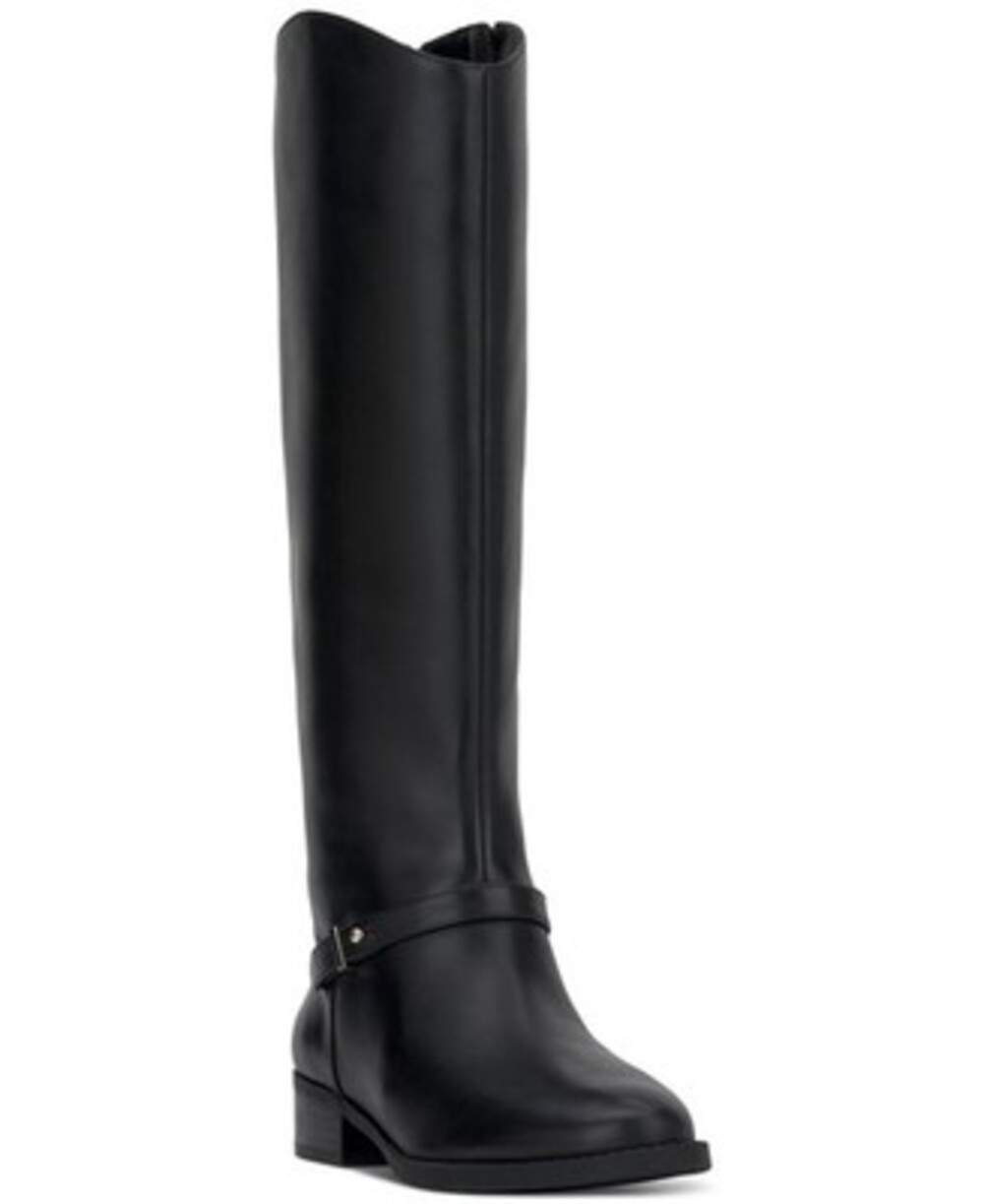 On 34th Firessel Leather Knee High Riding Boots Women's 11M Black Solid Pull On